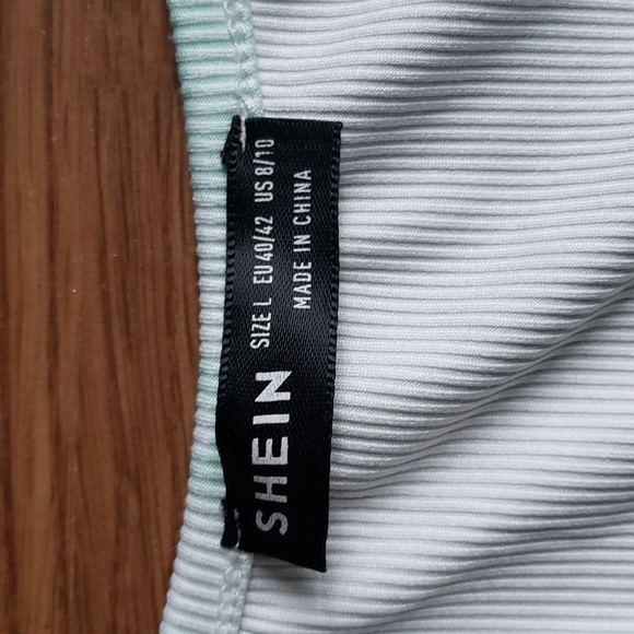 Mint Green Tie Dye Ribbed Cropped Tank Top Women's Size Large - Picture 5 of 8